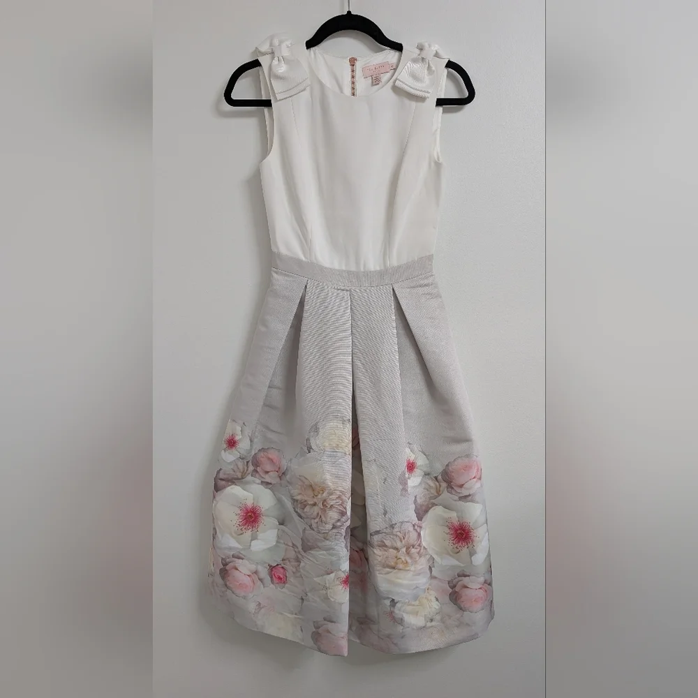 Ted Baker White Bow-Accent Sleeveless Dress - Picture 1 of 3